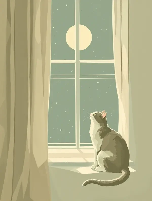月光与猫 - 夜晚随笔 - 蘑菇视频